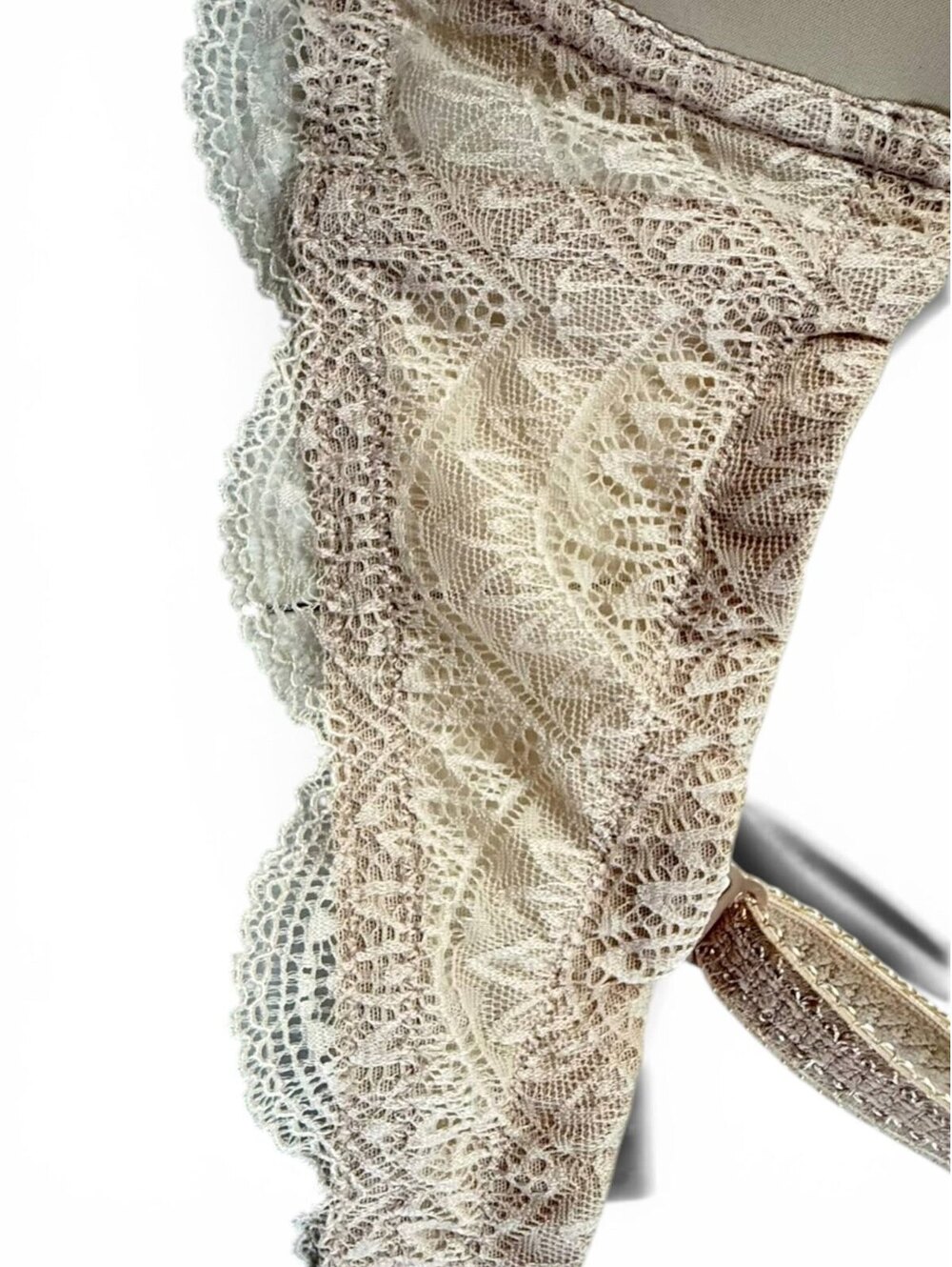Simone Perele Kar Bra Women's Beige Lace Push-Up Size 32F NWT - Picture 10 of 11